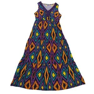 Ny Collection Women's Purple Gem Embellished V-Neck Sleeveless Maxi Dress, 1X.